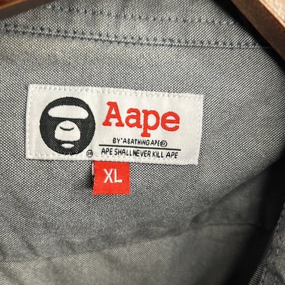 Rare Y2K A Bathing Ape (BAPE) Grey Button Down (Size: S) - Picture 3 of 4